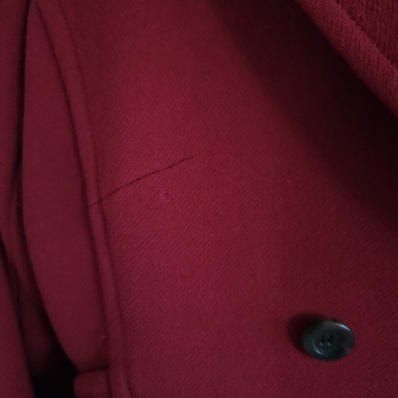 Women's Vintage J. Crew Red Double-Breasted Coat - Picture 3 of 14